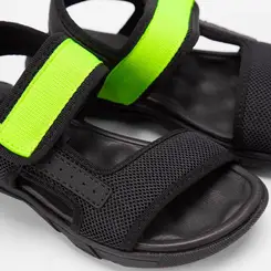 Sandália Papete Infantil Molekinho Tira Contato Neon Preto