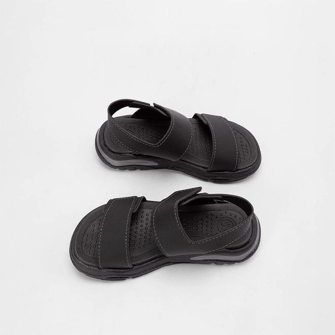 Sandália Sport Molekinho Infantil Detalhe Em Costura Preto