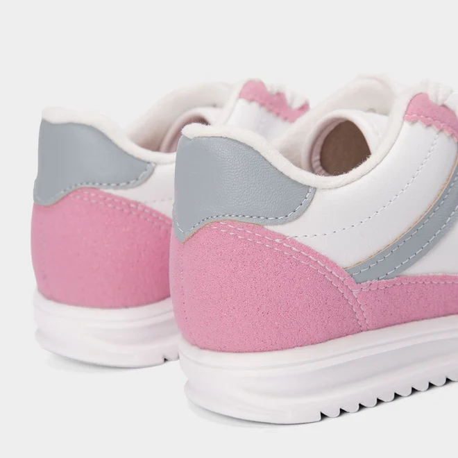 Tenis Infantil Molekinha Casual Suede Branco e Rosa