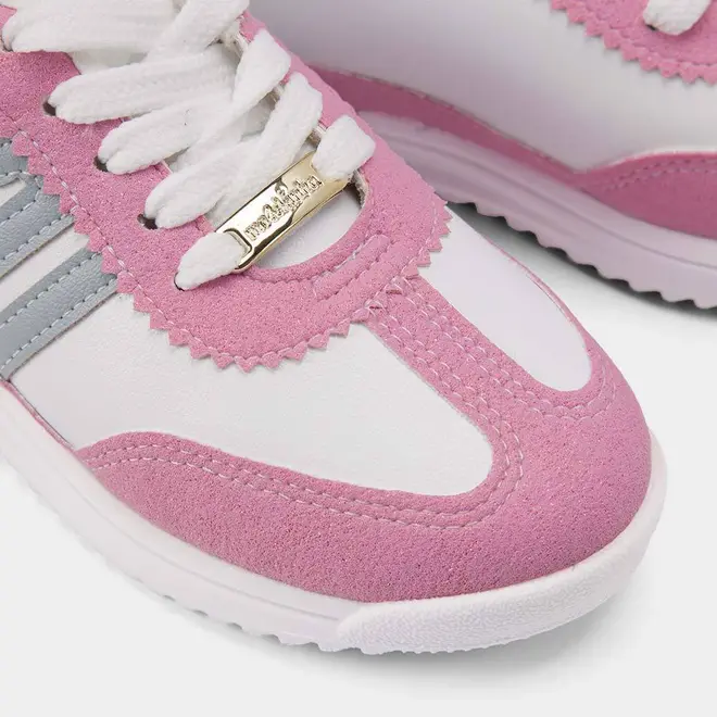 Tenis Infantil Molekinha Casual Suede Branco e Rosa