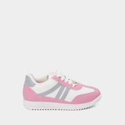Tenis Infantil Molekinha Casual Suede Branco e Rosa