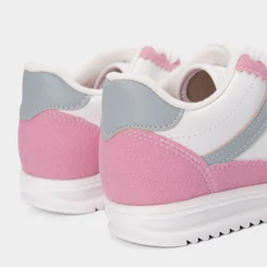 Tenis Infantil Molekinha Casual Suede Branco e Rosa
