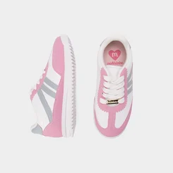 Tenis Infantil Molekinha Casual Suede Branco e Rosa