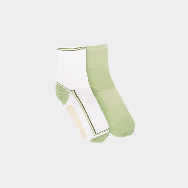 Kit Meia STZ Cano Médio 2 Pares Verde com Branco 34–38