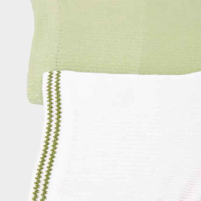 Kit Meia STZ Cano Médio 2 Pares Verde com Branco 34–38