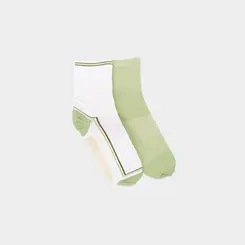 Kit Meia STZ Cano Médio 2 Pares Verde com Branco 34–38