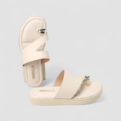 Tamanco Feminino Gabriela Recorte Estilizado Detalhe Bold Off White