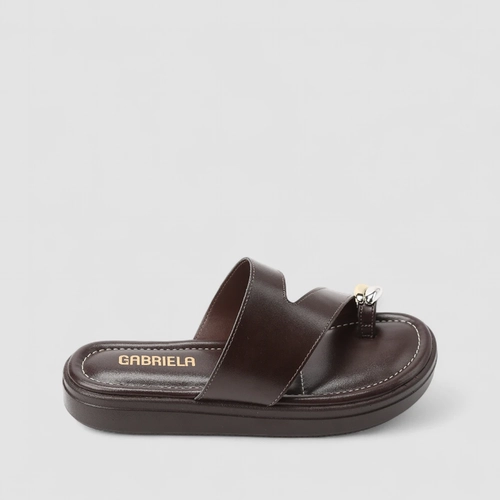 Tamanco Feminino Gabriela Recorte Estilizado Detalhe Bold Marrom