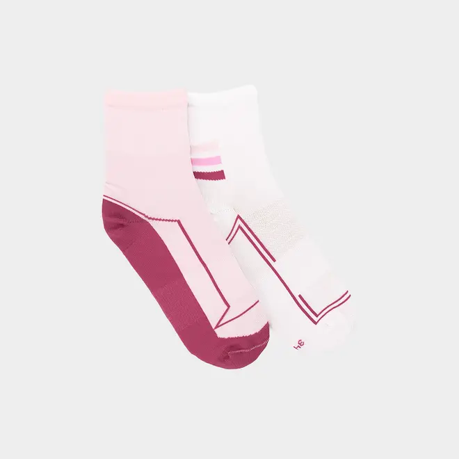 Kit Meia STZ Cano Médio 2 Pares Listra Rosa 34–38