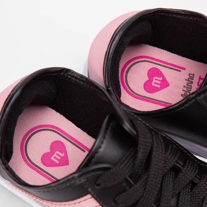 Tênis Casual Infantil Molekinha Recortes Metalizado Preto