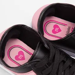 Tênis Casual Infantil Molekinha Recortes Metalizado Preto