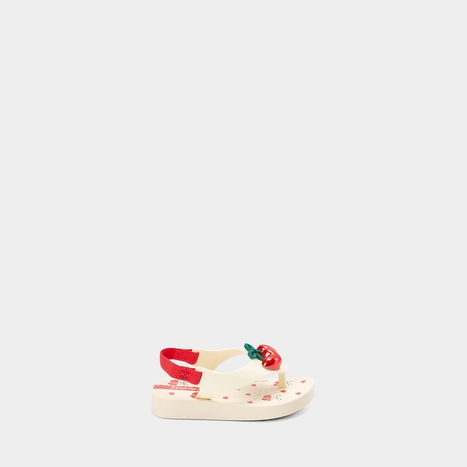 Chinelo Bebê Ipanema Belle Coração Cereja Off White