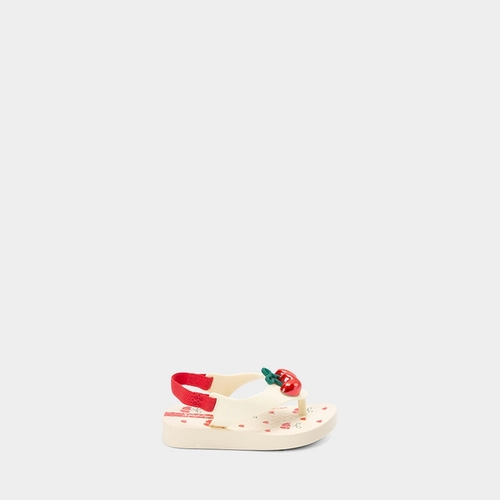 Chinelo Bebê Ipanema Belle Coração Cereja Off White
