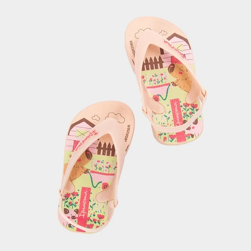 Chinelo Bebê Ipanema Fazendinha Capivara Bege