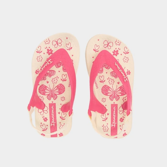 Chinelo Bebê Ipanema Classic Off White & Rosa