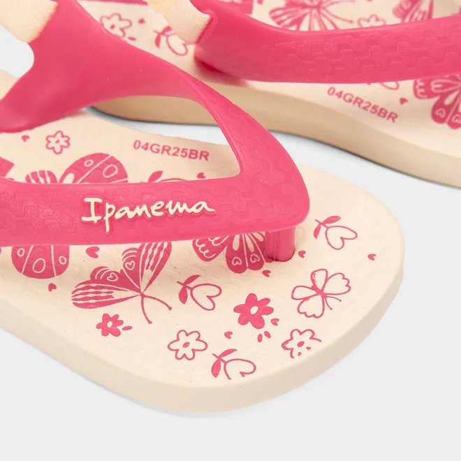 Chinelo Bebê Ipanema Classic Off White & Rosa