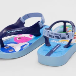 Chinelo Bebê Ipanema Pinkfong Baby Shark Azul Marinho