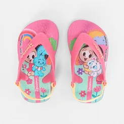 Chinelo Bebê Ipanema Turma da Mônica Rosa & Amarelo