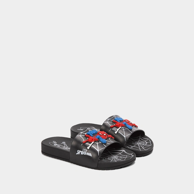 Slide Infantil Grendene Kids Homem Aranha View II Preto