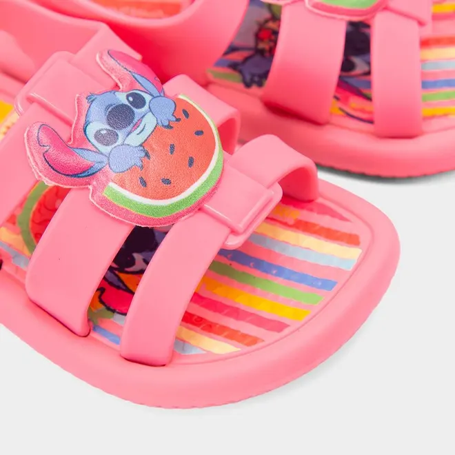 Sandália Bebê Ipanema Stitch Rosa Neon