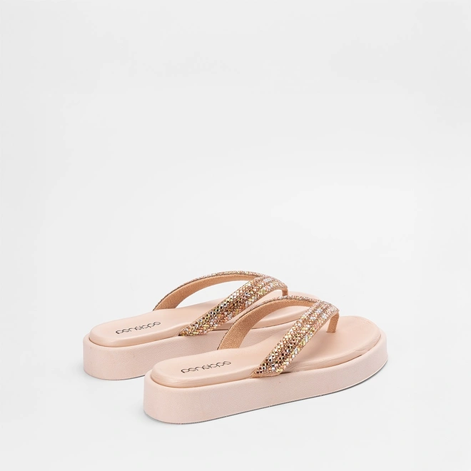 Tamanco Feminino Penélope Strass Nude