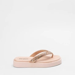 Tamanco Feminino Penélope Strass Nude