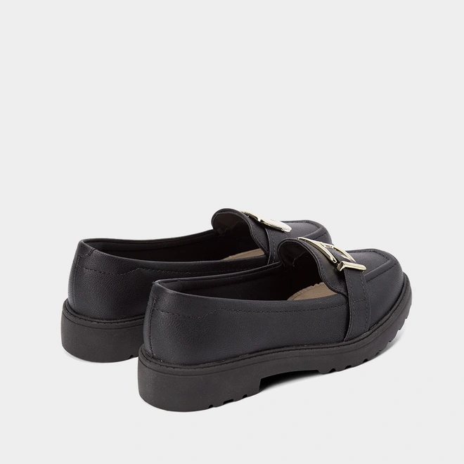 Mocassim Loafer Modare Plataforma Detalhe Fivela Preto