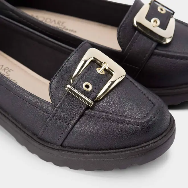 Mocassim Loafer Modare Plataforma Detalhe Fivela Preto