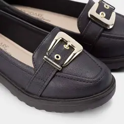 Mocassim Loafer Modare Plataforma Detalhe Fivela Preto