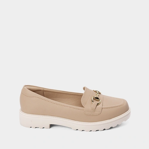 Mocassim Loafer Modare Tratorado Detalhe Fivela Bege