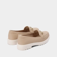 Mocassim Loafer Modare Tratorado Detalhe Fivela Bege