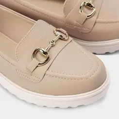 Mocassim Loafer Modare Tratorado Detalhe Fivela Bege