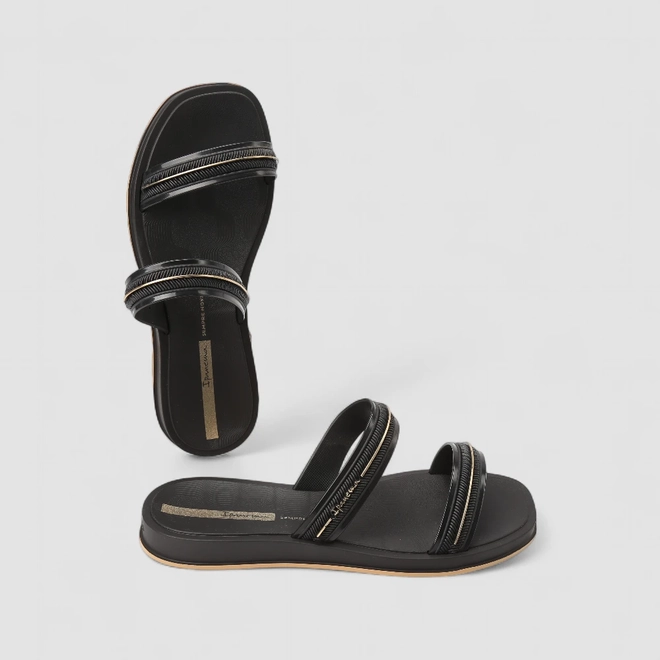 Tamanco Feminino Ipanema Detalhe Metalizado Preto