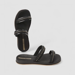 Tamanco Feminino Ipanema Detalhe Metalizado Preto