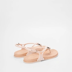 Sandália Rasteira Grendha Enfeite Argola Bold Off White