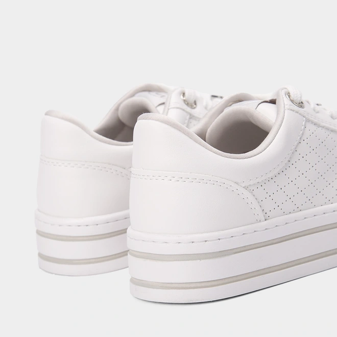 Tênis Via Marte Flatform Detalhe Estrela Pespontos Branco
