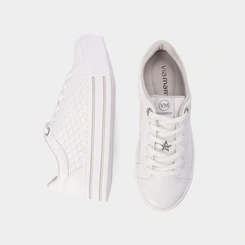 Tênis Via Marte Flatform Detalhe Estrela Pespontos Branco