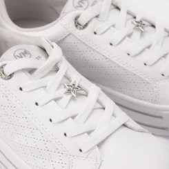 Tênis Via Marte Flatform Detalhe Estrela Pespontos Branco