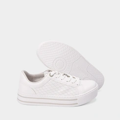 Tênis Via Marte Flatform Detalhe Estrela Pespontos Branco