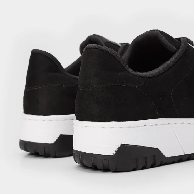 Tênis Via Marte Flatform Aplicação Logo Nobuck Preto