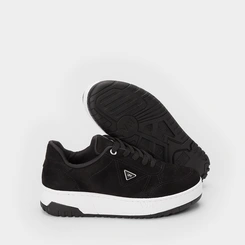 Tênis Via Marte Flatform Aplicação Logo Nobuck Preto
