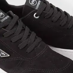 Tênis Via Marte Flatform Aplicação Logo Nobuck Preto