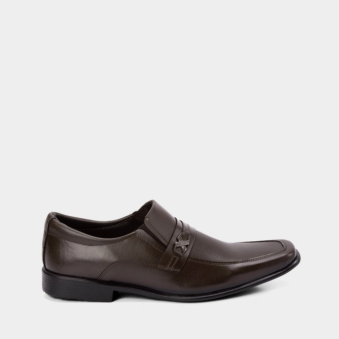 Sapato Social Masculino Woche Texturizado com Fivela Marrom