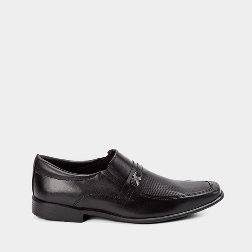 Sapato Social Masculino Woche Texturizado com Fivela Preto