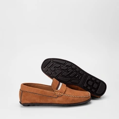 Mocassim Woche Recortes Camurça Caramelo