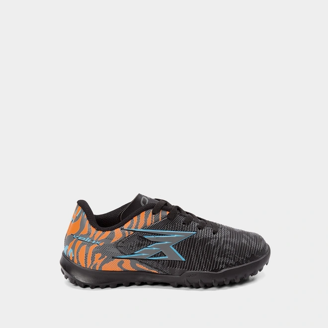 Chuteira Infantil OXN Velox 6 Society Pro Grafite & Laranja