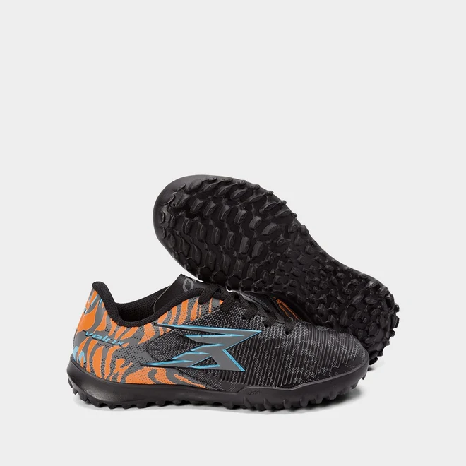 Chuteira Infantil OXN Velox 6 Society Pro Grafite & Laranja