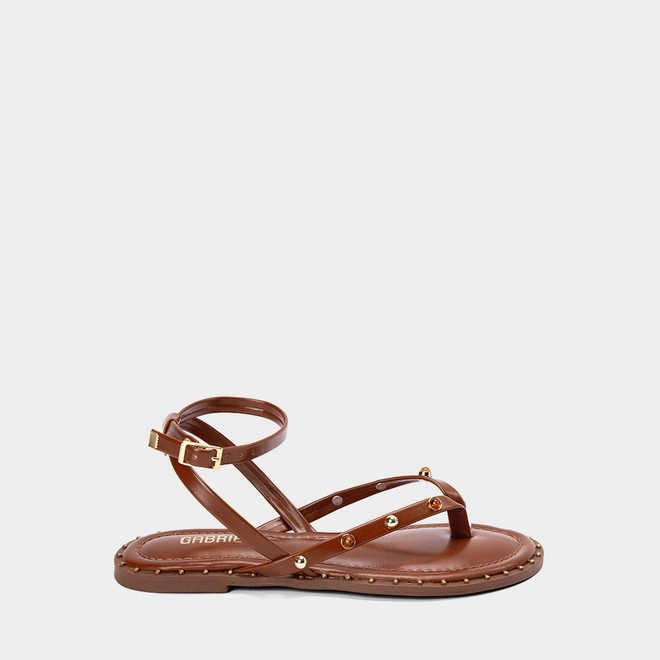 Sandália Rasteira Feminina Gabriela Marrom