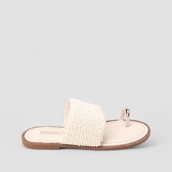 Rasteira Feminina Gabriela Detalhe Bold Rafia Off White