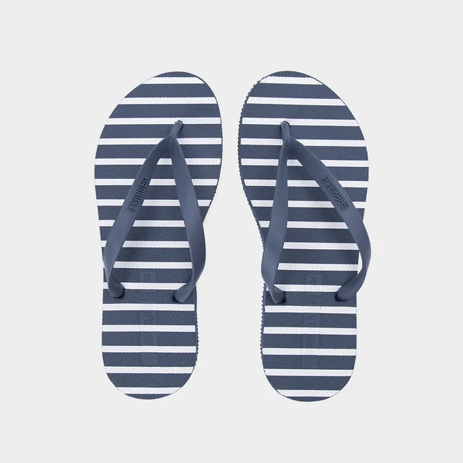 Chinelo Gabriela Listras Azul Marinho & Branco